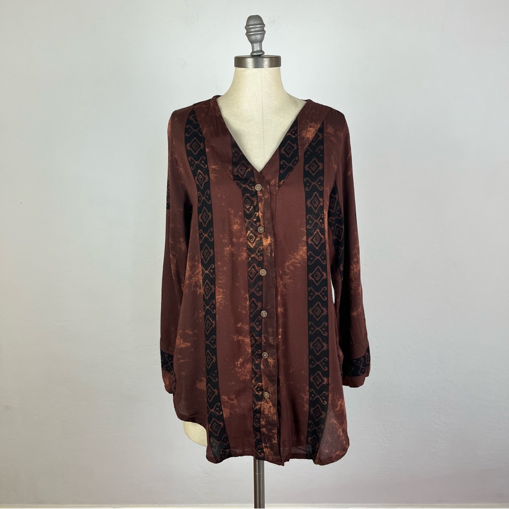 Soft Surroundings Boho Button Down Shirt